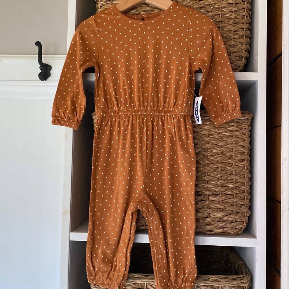 NWT Old Navy Brown Polka Dot One Piece 6-12 month